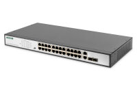 Digitus 24-Port Gigabit PoE Netzwerkswitch, 19 Zoll,...
