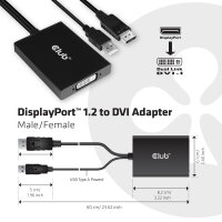 Club3D Adapter DisplayPort > DVI-D (Active Dual) St/Bu...