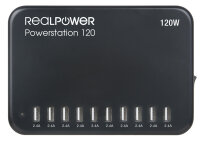 RealPower Ladestation Power Station 120    120W  10xUSB-A