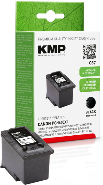 KMP Patrone Canon PG540XL black 600 S. C87 refilled
