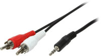 Logilink Audiokabel 1x 3,5mm -> 2x Cinch St/St  1.50m bk