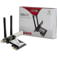 Inter-Tech Wi-Fi 4 PCIe Adapter DMG-31 2T2R Antenne...