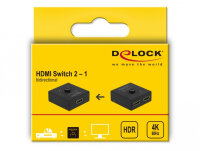 DELOCK HDMI 2 - 1 Umschalter bidirektional 4K 60 Hz kompakt