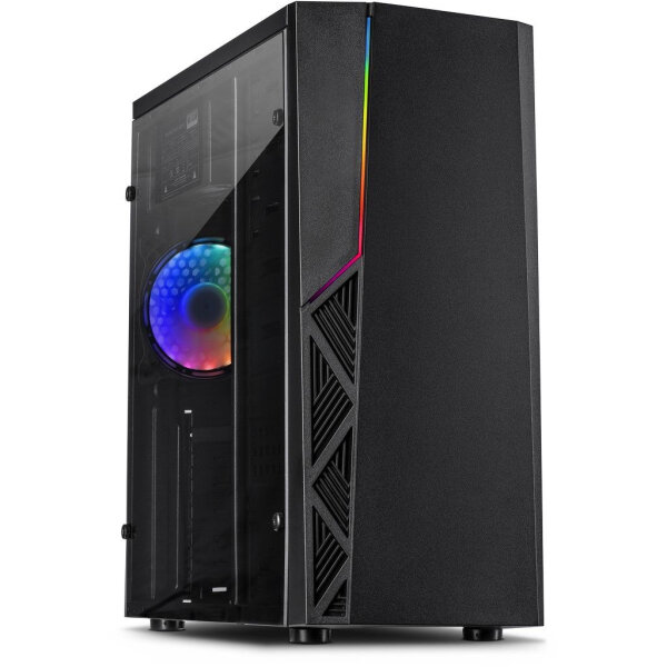 Inter-Tech Gaming-Gehäuse B-02 120mm RGB-Lüfter,LED-Streifen retail