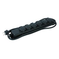 Brennenstuhl Steckdoseleiste mit Deckeln  IP44 6x 2m  sw