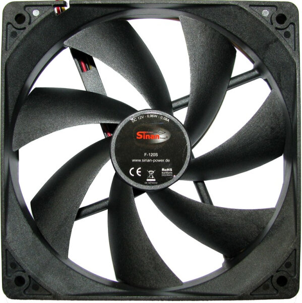 Inter-Tech SinanPower F-120-S 120mm schwarz Gehäuse Lüfter Case Fan