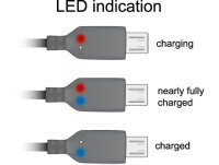 DELOCK USB Kabel A -> Micro-B St/St 1.50m mit LED sw