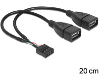 DELOCK USB Kabel Pinheader 10Pin -> 2x A Bu/Bu 0.20m