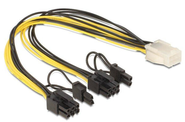 DELOCK Stromkabel 6Pin PCIe -> 8Pin PCIe Bu/St 0.30m