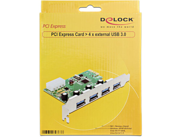 DELOCK PCI Expr Card 4x USB3.0 ext