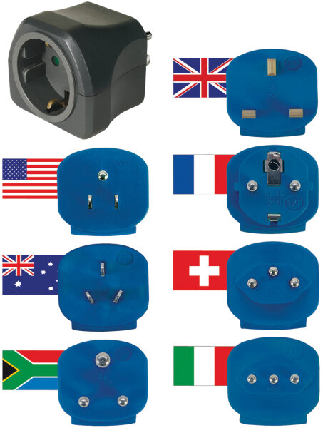 Brennenstuhl Adapter Reise-Set  7 Stecker 10 A Sicherung