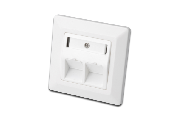 DIGITUS Leerdose für Keystone Module 2xRJ45 Rahmen 80x80