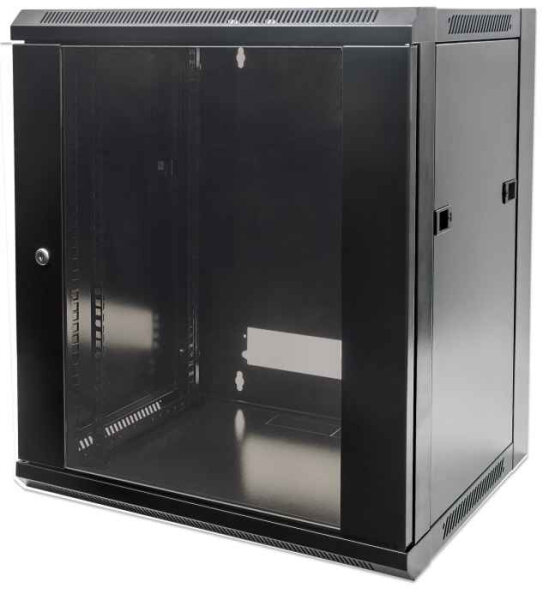 Intellinet 19" Wandverteiler, 6 HE, 370 (H) x 570 (B) x 450 (T) mm, Flatpack, schwarz