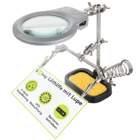 Fixpoint Dritte Hand Löthilfe mit Echtglas Lupe LED...