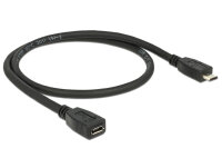 USB Verl. Delock Micro-B -> Micro-B St/Bu 0.50m sw