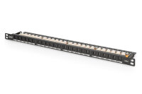 DIGITUS Patchpanel 0,5HE 24-Port Cat6   ungeschirmt schwarz