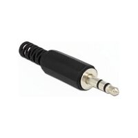 DELOCK Klinkestecker 3,5mm 3Pin lötbar schwarz