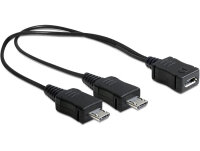DELOCK USB Kabel micro B -> 2x micro B Bu/St  0.20m sw