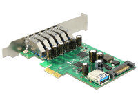 DELOCK PCI Expr Card 6x USB3.0 ext + 1x USB3.0 int +LowPro