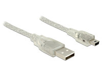 DELOCK USB Kabel A -> Mini-B St/St 0.50m transparent