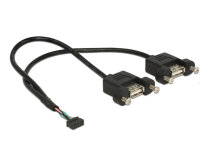 DELOCK USB Kabel Pinheader 10Pin -> 2x A Bu/Bu 0.25m
