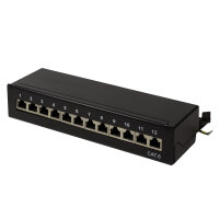 Logilink Patchpanel Tisch/Wand Cat.6 STP 12 Ports, schwarz