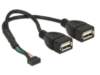 DELOCK USB Kabel Pinheader 10Pin -> 2x A Bu/Bu 0.15m