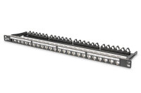 DIGITUS Patchpanel 0,5HE 24-Port Modular  geschirmt schwarz