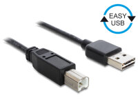 DELOCK Easy-USB-Kabel 2.0 A -> B 0.5m schwarz