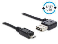 DELOCK Easy-USB-Kabel 2.0 A(gewinkelt re/li)->MicroB 0.5m