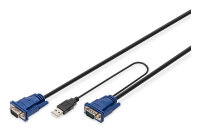DIGITUS KVM-Kabel D-Sub15 -> USB+D-Sub15  St/St 5.00m