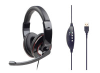 gembird Headset stereo schwarz/rot USB