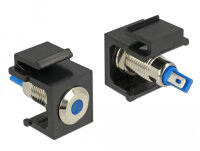 DELOCK Keystone blaue LED 6V flach schwarz