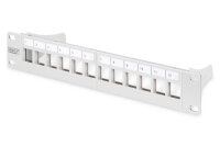 DIGITUS Patchpanel 1HE 10" 12-Port Modular grau