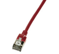 Logilink Patchkabel CAT6A U/FTP TPE SlimLine rot 0,5m