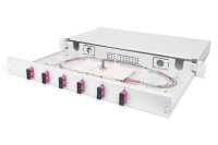 DIGITUS LWL Spleißbox 1HE bestückt  6x SC DX...