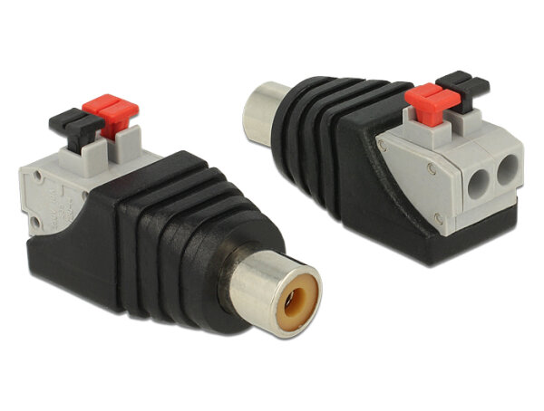 DELOCK Adapter Terminalblock 2Pin -> Cinch Buchse Drucktaste
