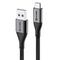 Alogic USB 2.0 Datenkabel Typ C -A M/M 3A 480 Mbps 0,3m,  gr