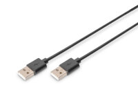 DIGITUS USB 2.0 Anschlusskabel Typ A -A  St/St     1.8m,  sw