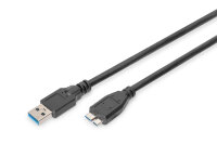DIGITUS USB 3.0 Anschlusskabel Typ A -mikro B St/St 1.0m, sw
