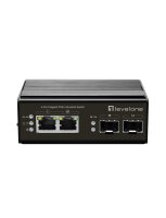 LevelOne Industr.PoE+Switch 2xGE PoE/2xSFP 180W unman.Metall