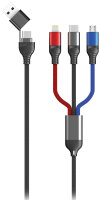 2GO USB / Type C Ladekabel Micro USB, Lightn., USB-C 1,2m sw