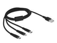 DELOCK Ladekabel USB-A <Lightning /Micro USB/USB-C 1m...