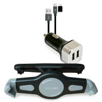 RealPower KFZ-Ladegerät Set + Kabel + Halterung Tablet