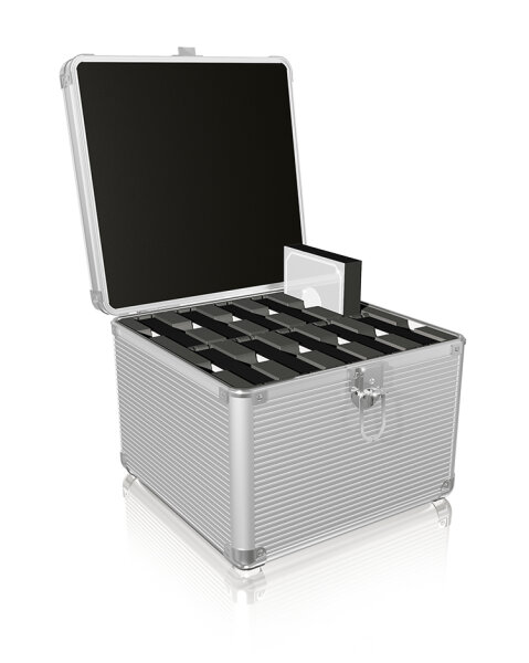 Schutzkoffer IcyBox  10x2,5" o. 3,5" HDD/SSD Aluminium retail