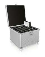 Schutzkoffer IcyBox  10x2,5" o. 3,5" HDD/SSD Aluminium retail