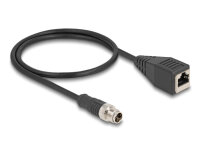 DELOCK M12 Kabel D-kodiert 4 Pin St. zu RJ45 Bu. PVC 0,5 m