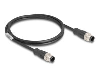 DELOCK M12 Kabel A-kodiert 8 Pin Stecker zu Stecker PVC 1 m