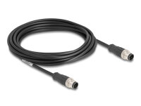 DELOCK M12 Kabel A-kodiert 8 Pin Stecker zu Stecker PVC 5 m