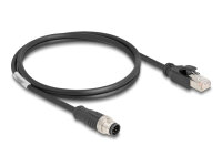 DELOCK M12 Kabel A-kodiert 8 Pin St. zu RJ45 St. PVC 1 m